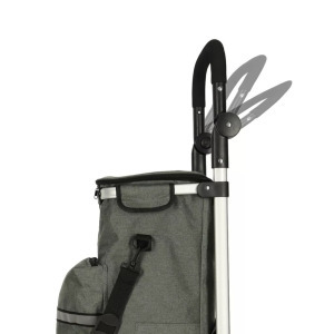 Kerekes bevásárlókocsi - 100 cm, szürke, fényvisszaverő csíkokkal és hőszigetelt zsebbel