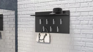 Baltrum 2F modern fogas, 70x40x20 cm, matt fekete