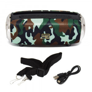 Vezeték nélküli Bluetooth hangszóró - rádióval és zseblámpával / terepmintás (HF-F866)