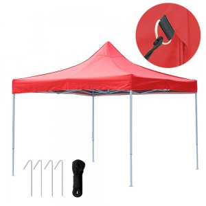 Kerti pavilon, összecsukható 2,9x2,9 m, piros