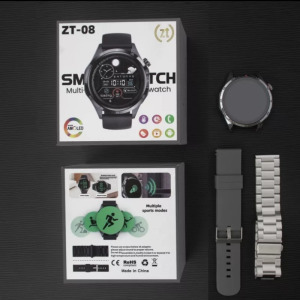 ZTfit ZT-08 Ezüst okosóra szilikon és fém szíjjal