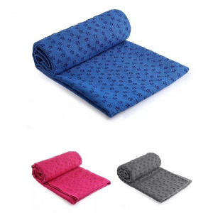 Csúszásgátlós jóga törölköző, ajándék táskával, kék