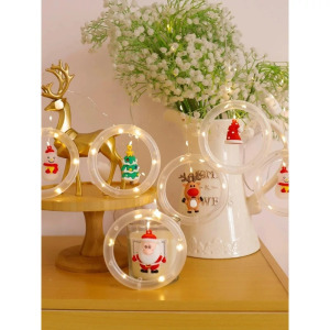 Karácsonyi LED fényfüzér karácsonyi figurákkal, hidegfehér, 3 méter