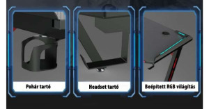 Apollon R5 gamer asztal - 140cm