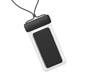 Univerzális vízálló védőtok okostelefonhoz, 7.0" méretig, fekete-átlátszó