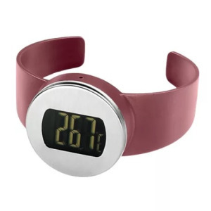 Digitális borhőmérséklet mérő, DIY1731 boros üvegre bordó hőmérő, bordó