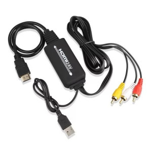 HDMI->3RCA átalakító adapter, 1.6m, FullHD, HDMI-ről 3RCA Video Audio AV-re