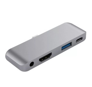 4in1 USB hub: USB-C -> USB 3.0/4K HDMI/USB-C/3.5mm jack, 60W gyorstöltés