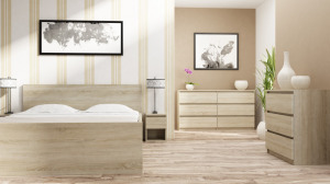 Odell M6 140 2X3 komód, 138x75x40 cm, sonoma