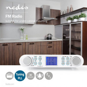 Nedis szekrény alá szerelhető konyhai rádió, digitális, hálózati, 1,5W