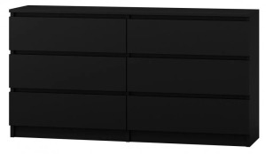 Baltrum M6 140 2X3 komód, 138x75x40 cm, fekete