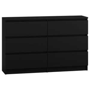 Baltrum M6 140 2X3 komód, 138x75x40 cm, fekete