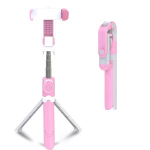 Bluetooth szelfibot tripod funkcióval, távirányítóval 18.5cm-68cm, pink