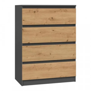 Riano MIX M4 70 fiókos szekrény, 70x97x40 cm, antracit-tölgy