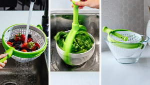 360 fokban forgatható gyümölcs és zöldségmosó kosár