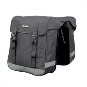 Kétoldalas kerékpártáska, fekete