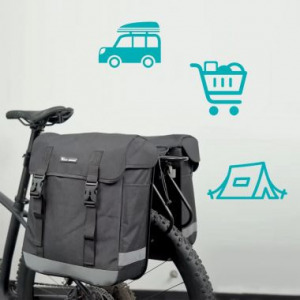 Kétoldalas kerékpártáska, fekete