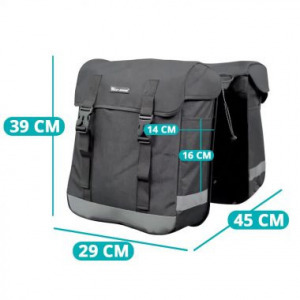 Kétoldalas kerékpártáska, fekete