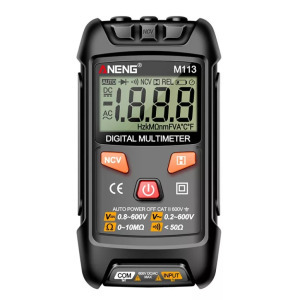 Aneng Digitális multiméter, DC/AC feszültség, ellenállás, NCV, fekete