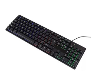 Vezetékes billentyűzet KR6300, USB, RGB világítás, nemzetközi, fekete