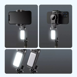 Mobiltelefon képstabilizátor, automata követés, 1 axis gimbal, vakus tripod