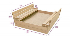 Skandi fa Homokozó paddal és fedéllel