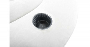 Avenli felfújható fotel és lábtartó sötét kék és fehér 125x100x85cm 56x27cm