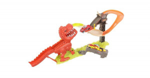 Dinoszaurusz-kilövő pálya + 2 autó