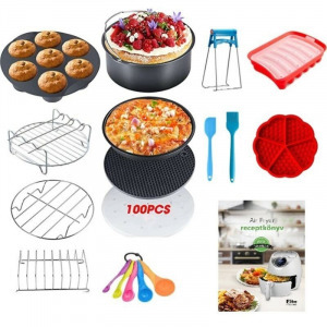 15 részes Air Fryer, olaj nélküli forrólevegős fritőz kiegészítő -20cm
