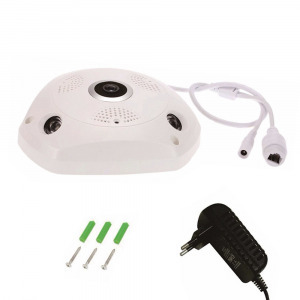 360°-os HD Wifi biztonsági kamera - fehér / akár négyes képelosztással