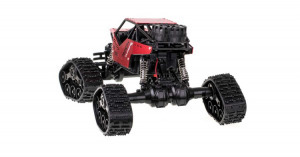 Távirányítós sziklamászó lánctalpas terepjáró, cserélhető gumiabroncsokkal, 4 kerékmeghajtás, piros