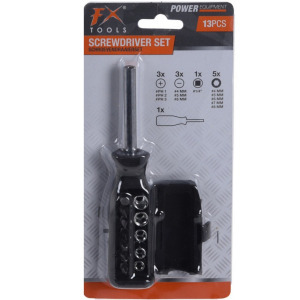 FX Tools 13 részes csavarhúzó tárolós markolattal