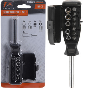 FX Tools 13 részes csavarhúzó tárolós markolattal