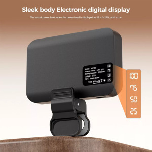 Hordozható szelfi LED, fénykép/videó/smink, fényerő/színhőmérséklet, fehér