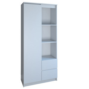 Drohmo RS-80 Bily gardróbszekrény, 80x180x35 cm, fehér