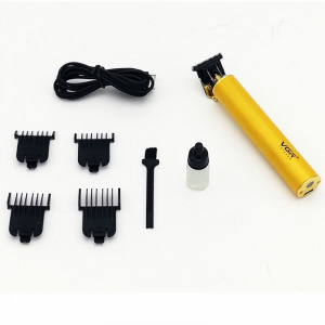 Fém markolatú akkumulátoros precíziós hajnyíró és trimmelő készülék cserélhető fejekkel