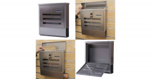 Smilehome rozsdamentes acél postaláda plexiüveg ablakkal -ezüst