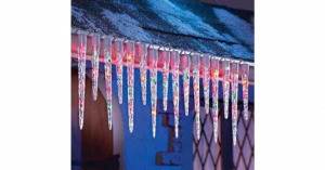 Jégcsap fényfüzér, 8x50cm, 8 részes, színes