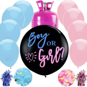 Boy or girl lufi, babaváró party léggömmb szett - héliummal