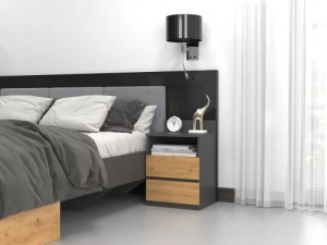Riano MIX M1 éjjeliszekrény, 40x59x32 cm, antracit-tölgy