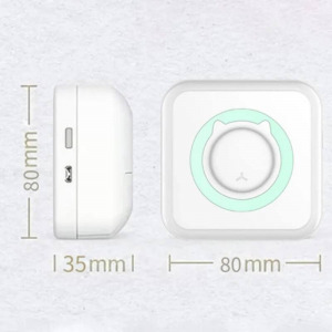 Hordozható akkumulátoros mini nyomtató, hőpapírral, bluetooth kapcsolattal