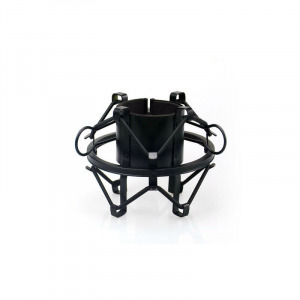 Klasszikus kondenzátor mikrofon podcast-hez, kiegészítőkkel, arany színű védőráccsal