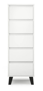 Drohmo Scandi 5S komód, 40x120,5x39 cm, fehér