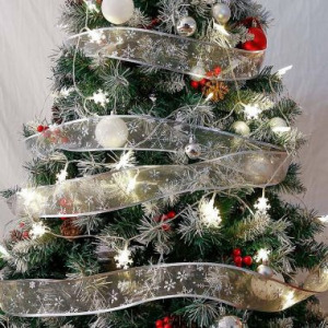 250LED-es karácsonyi szalag, ezüst 25m