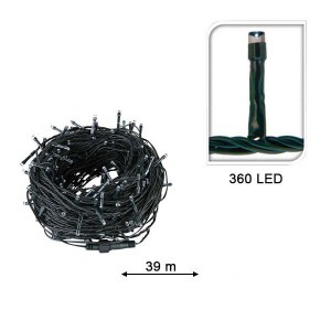 360 LED-es fényfüzér - színes