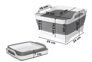 Szilikon összecsukható tálka fogantyúval