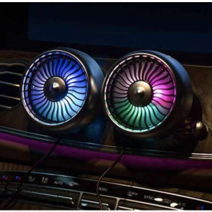 Autó szellőzőventilátor színes Led hangulat lámpával 12V USB