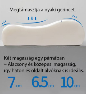 HotelDream - Prémium memóriahabos nyakpárna 50*30*7/10cm