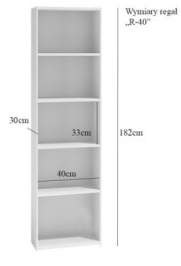 Odell R40 polcos szekrény, 40x182x30 cm, sonoma