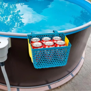 Medencefalra akasztható tárolókosár kék
